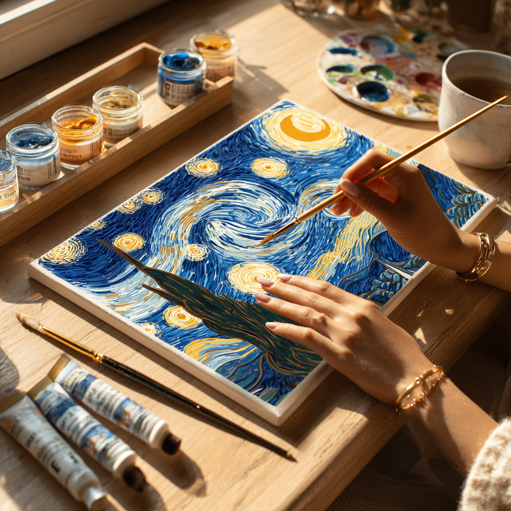 Yıldızlı Geceler – Sayılarla Boyama Tablosu